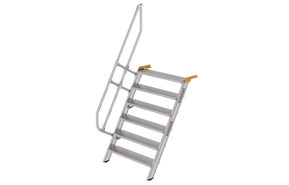Vaste trap 60°, 1x6 aluminium treden, B=600mm