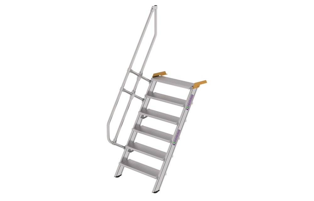 Vaste trap 60°, 1x6 aluminium treden, B=600mm