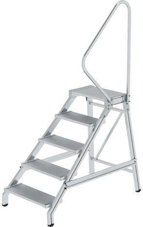 Roossien Montagetrap, 5 aluminium treden, met leuning