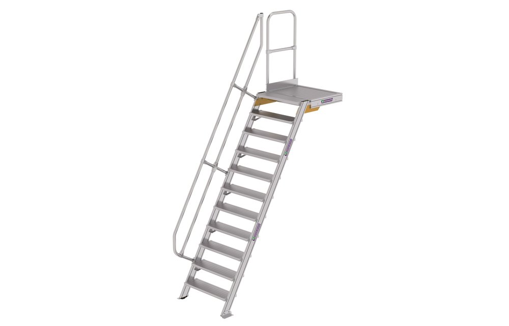 Vaste trap met platform 60°, 1x11, B=600mm