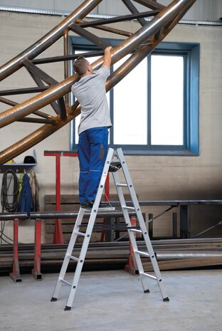 Roossien Aluminium dubbele ladder, 2x6 sporten