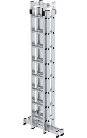 Munk Aluminium dubbele ladder, verstelbaar, 4x8 sporten Munk Aluminium dubbele ladder, verstelbaar, 4x8 sporten