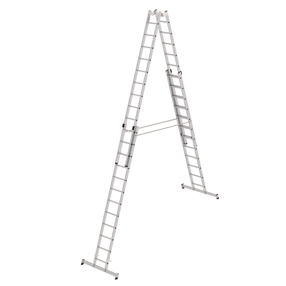 Munk Aluminium dubbele ladder, verstelbaar, 4x12 sporten Munk Aluminium dubbele ladder, verstelbaar, 4x12 sporten