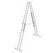Roossien Aluminium dubbele ladder, verstelbaar, 4x12 sporten