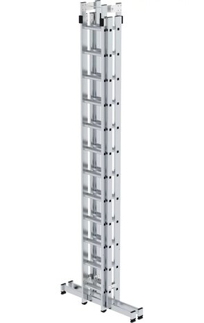 Roossien Aluminium dubbele ladder, verstelbaar, 4x12 sporten