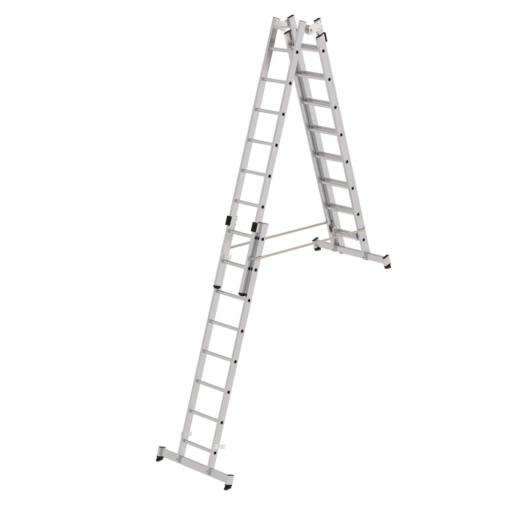 Roossien Aluminium dubbele ladder, verstelbaar, 4x8 sporten