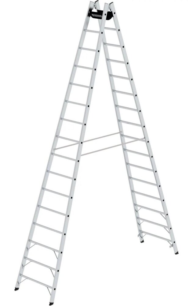 Roossien Aluminium dubbele ladder, 2x16 sporten Roossien Aluminium dubbele ladder, 2x16 sporten