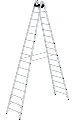 Roossien Aluminium dubbele ladder, 2x16 sporten Roossien Aluminium dubbele ladder, 2x16 sporten
