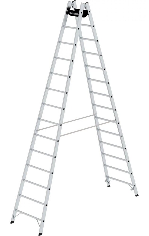 Munk Aluminium dubbele ladder, 2x14 sporten Munk Aluminium dubbele ladder, 2x14 sporten