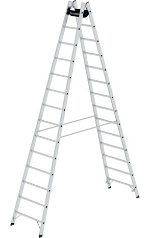 Munk Aluminium dubbele ladder, 2x14 sporten Munk Aluminium dubbele ladder, 2x14 sporten