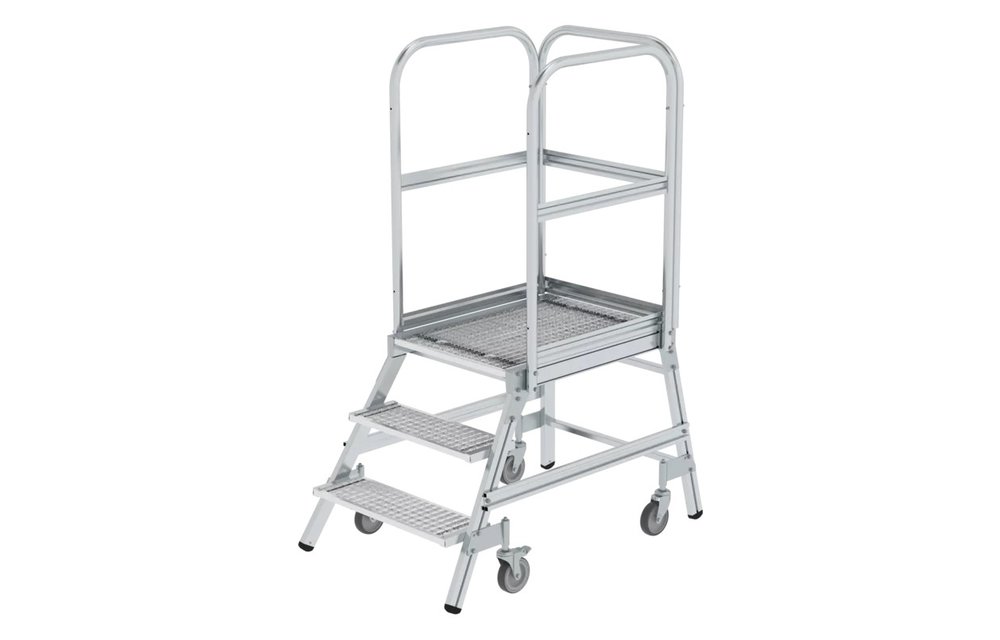 Aluminium bordestrap met 3 stalen treden