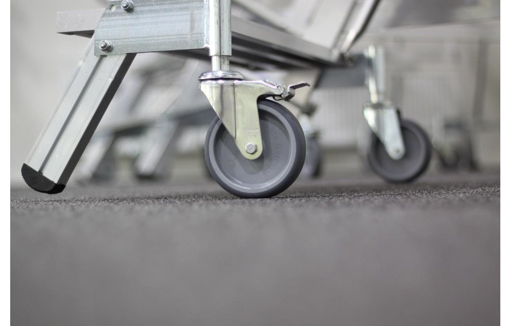 Aluminium bordestrap met 3 stalen treden