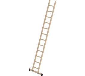 Munk Houten enkele ladder, 12 sporten met stabilisatiebalk Munk Houten enkele ladder, 12 sporten met stabilisatiebalk