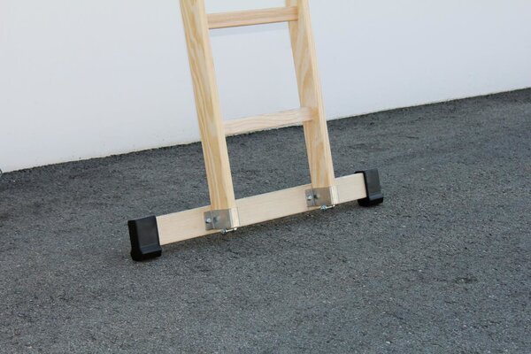 Roossien Houten enkele ladder, 14 sporten met stabilisatiebalk