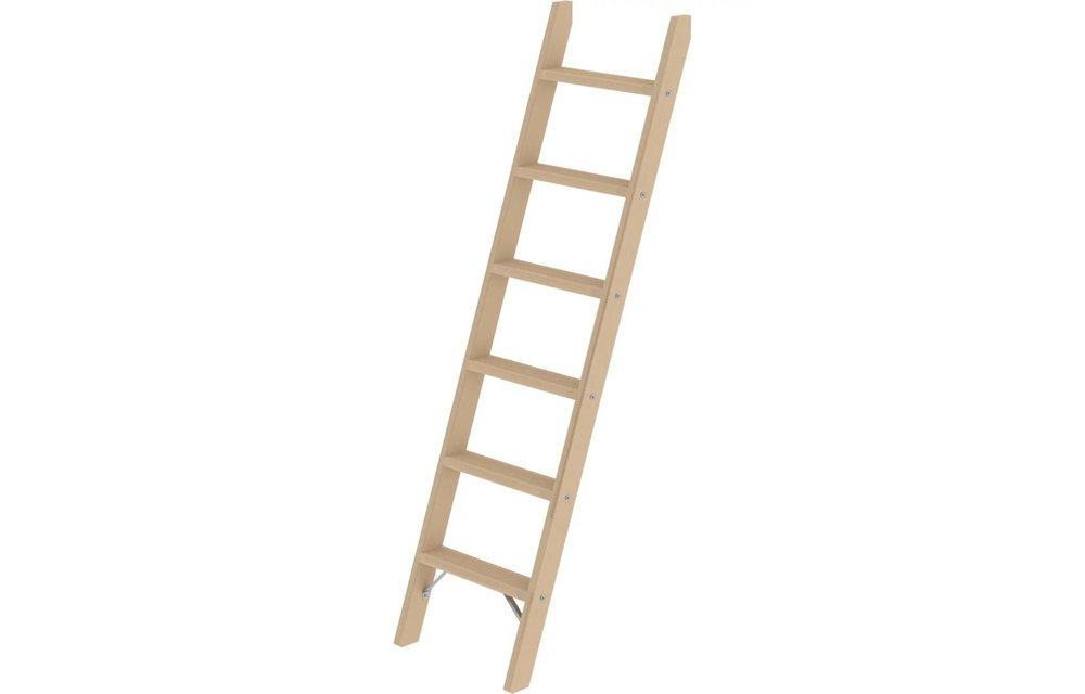Houten enkele trapladder, 6 treden