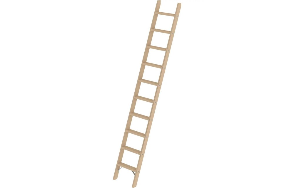 Houten enkele trapladder, 10 treden