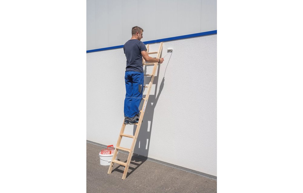 Houten enkele trapladder, 12 treden