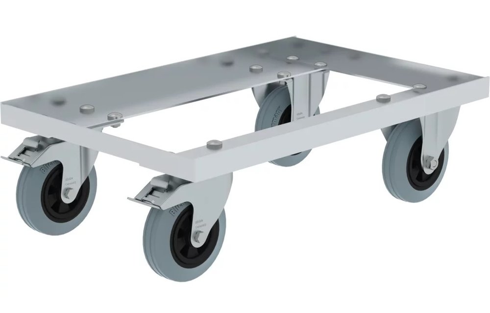 Aluminium transportwagen voor 47 of 76 liter transportkist