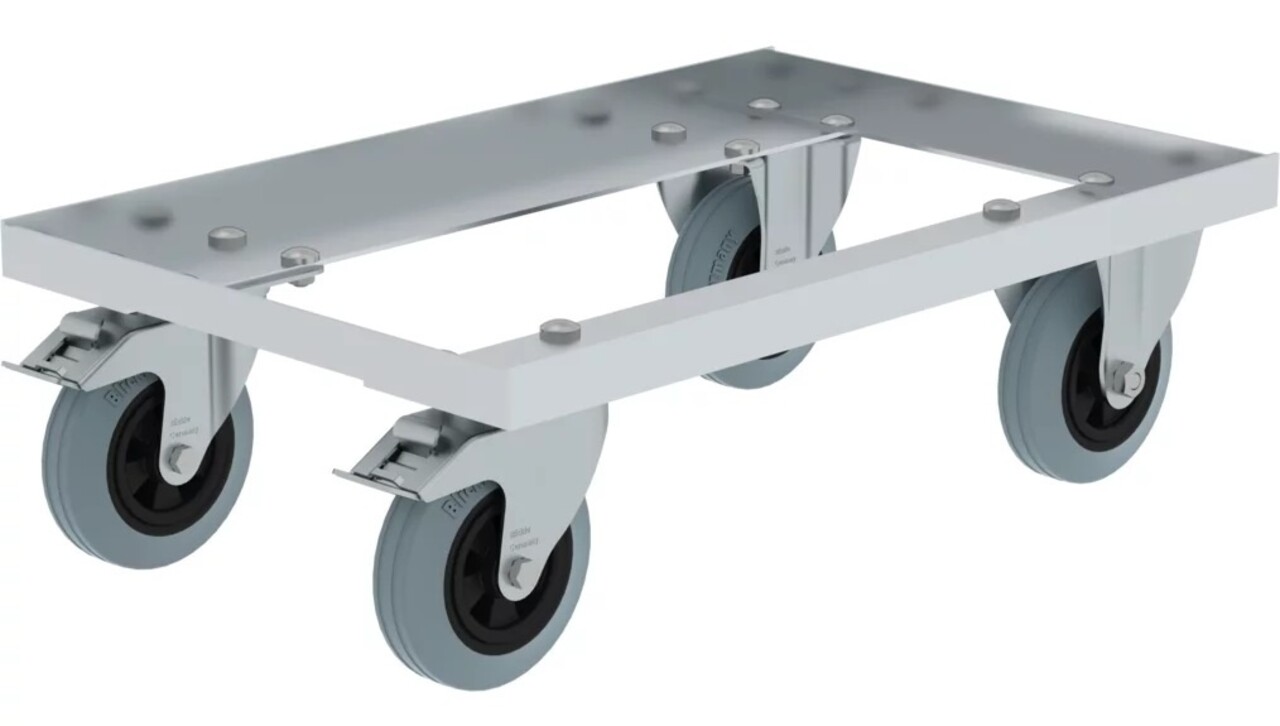 Roossien Aluminium transportwagen voor 47 of 76 liter transportkist