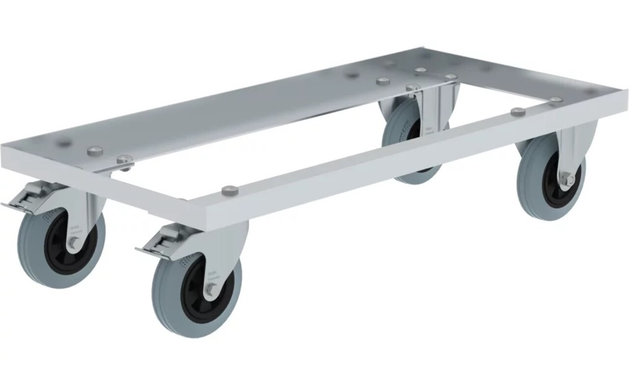 Roossien Aluminium transportwagen voor 91 liter transportkist Roossien Aluminium transportwagen voor 91 liter transportkist