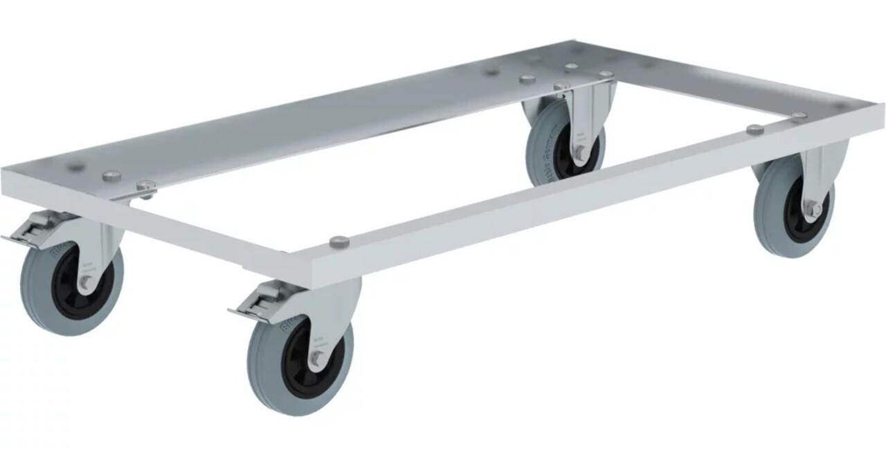 Roossien Aluminium transportwagen voor 140 liter transportkist Roossien Aluminium transportwagen voor 140 liter transportkist