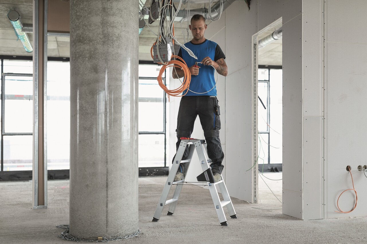 Roossien Aluminium dubbele trap, 2x8 treden