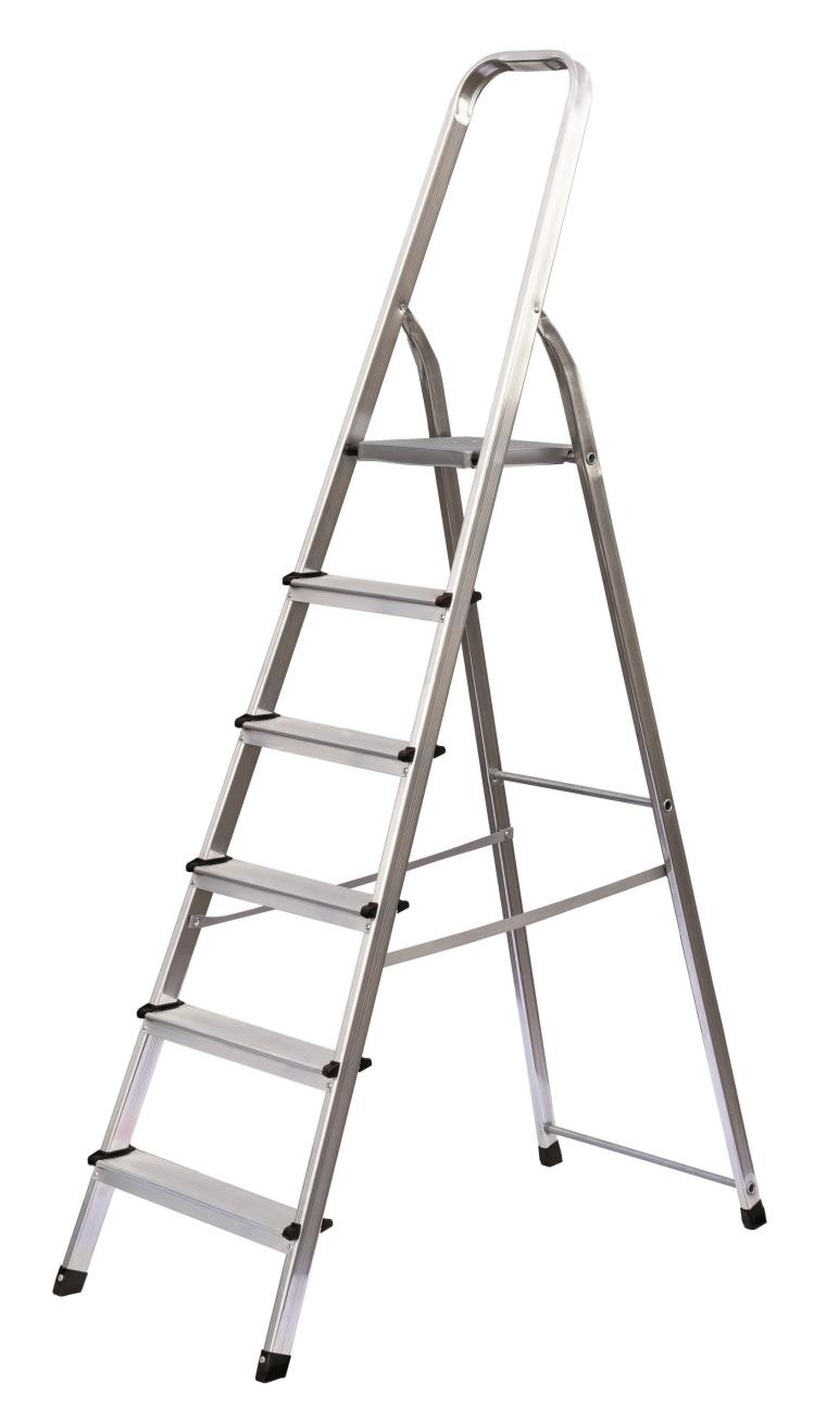 Aluminium 6 treden | Huishoudtrappen | Ladder.nl