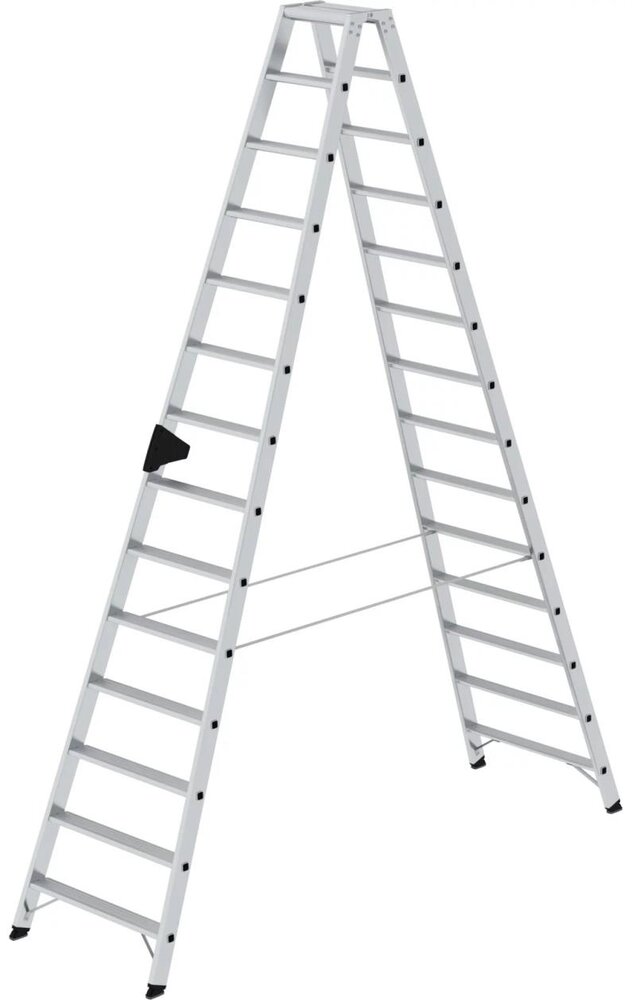 Munk Aluminium dubbele trap, 2x14 treden Munk Aluminium dubbele trap, 2x14 treden