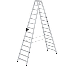 Munk Aluminium dubbele trap, 2x14 treden Munk Aluminium dubbele trap, 2x14 treden