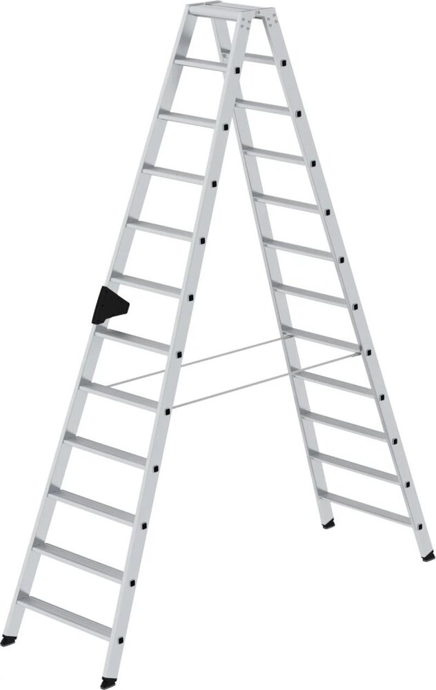 Roossien Aluminium dubbele trap, 2x12 treden Roossien Aluminium dubbele trap, 2x12 treden