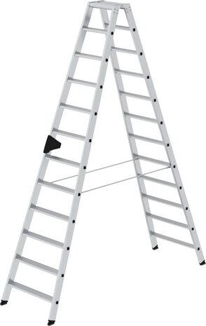 Munk Aluminium dubbele trap, 2x12 treden Munk Aluminium dubbele trap, 2x12 treden