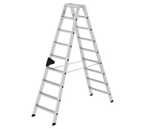 Munk Aluminium dubbele trap, 2x9 treden Munk Aluminium dubbele trap, 2x9 treden