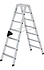 Aluminium dubbele trap, 2x7 treden Aluminium dubbele trap, 2x7 treden