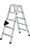 Aluminium dubbele trap, 2x5 treden Aluminium dubbele trap, 2x5 treden