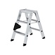 Munk Aluminium dubbele trap, 2x3 treden Munk Aluminium dubbele trap, 2x3 treden