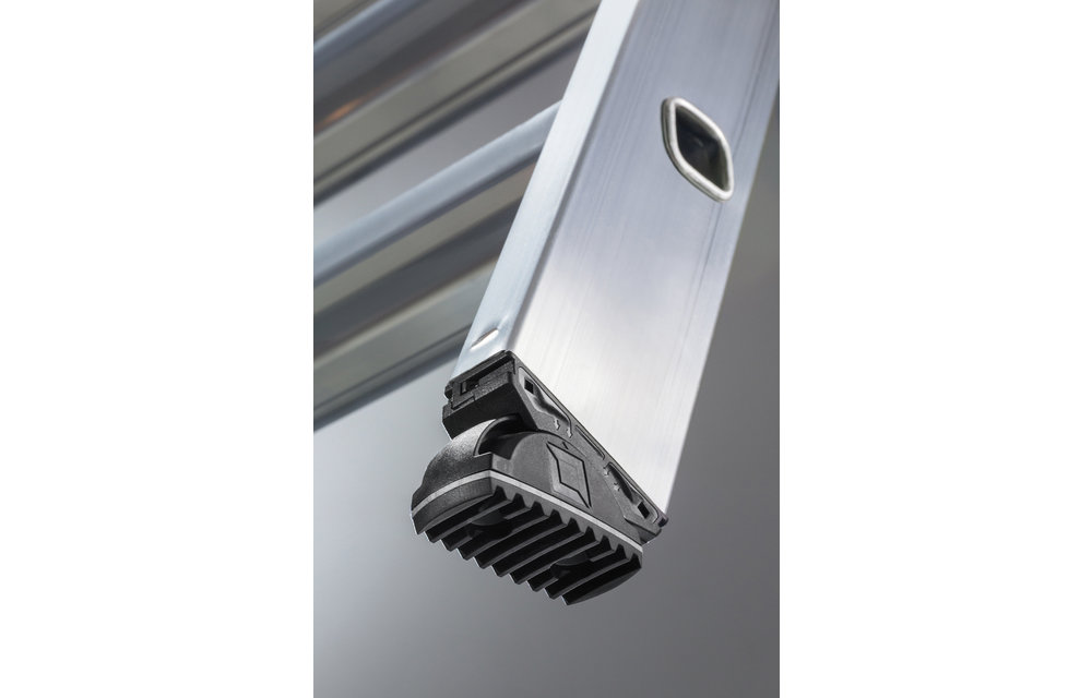 Aluminium dubbele trap, 2x5 treden, verrijdbaar
