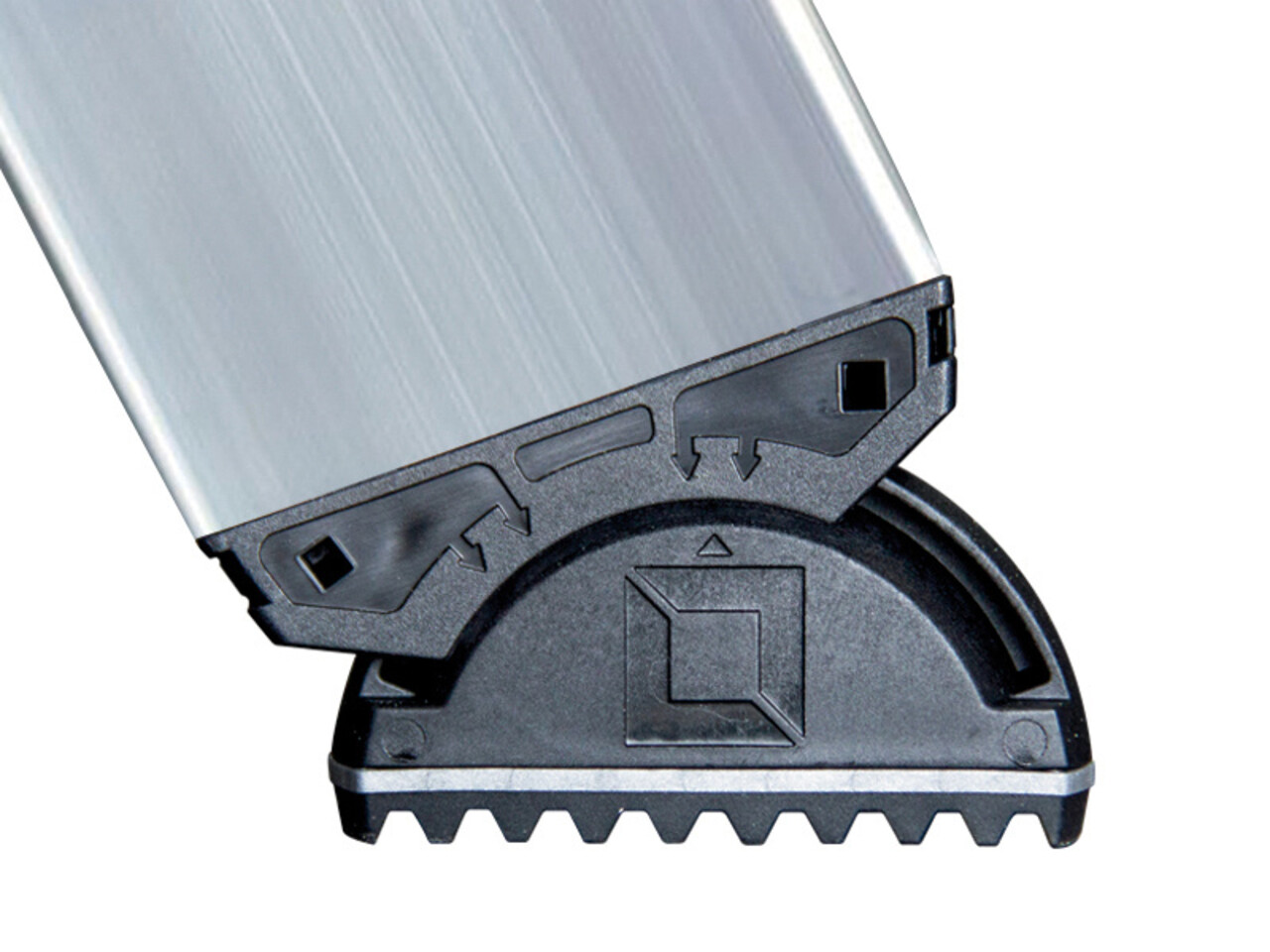 Munk Aluminium dubbele trap, 2x9 treden, verrijdbaar Munk Aluminium dubbele trap, 2x9 treden, verrijdbaar