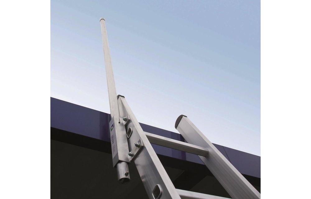 Uitschuifbare afstaphulp t.b.v. enkele ladder (links)