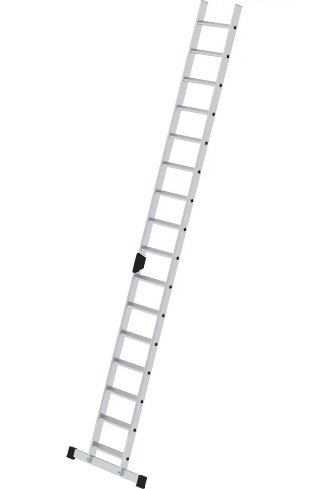 Roossien Aluminium enkele trap, 16 treden met stabilisatiebalk Roossien Aluminium enkele trap, 16 treden met stabilisatiebalk