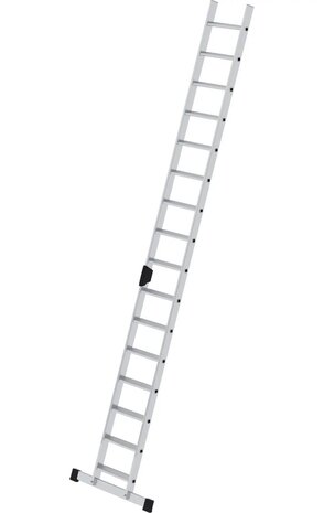 Munk Aluminium enkele trap, 16 treden met stabilisatiebalk