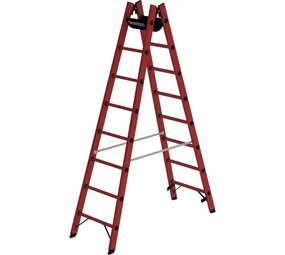 Roossien Volkunststof dubbele ladder, 2x8 sporten
