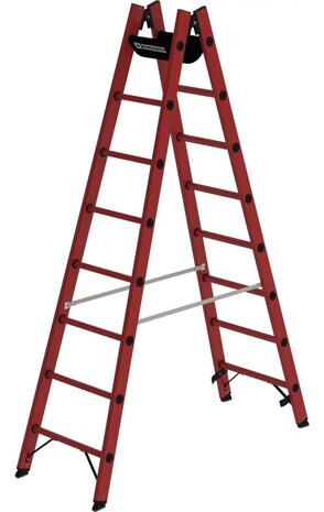 Roossien Volkunststof dubbele ladder, 2x8 sporten