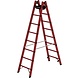 Roossien Volkunststof dubbele ladder, 2x8 sporten