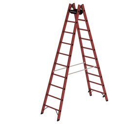 Roossien Volkunststof dubbele ladder, 2x10 sporten