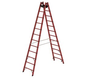 Roossien Volkunststof dubbele ladder, 2x12 sporten