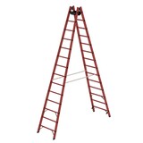 Munk Volkunststof dubbele ladder, 2x14 sporten