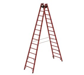 Munk Volkunststof dubbele ladder, 2x14 sporten