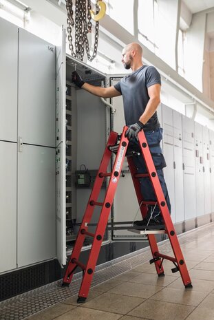 Roossien Volkunststof dubbele ladder, 2x6 sporten