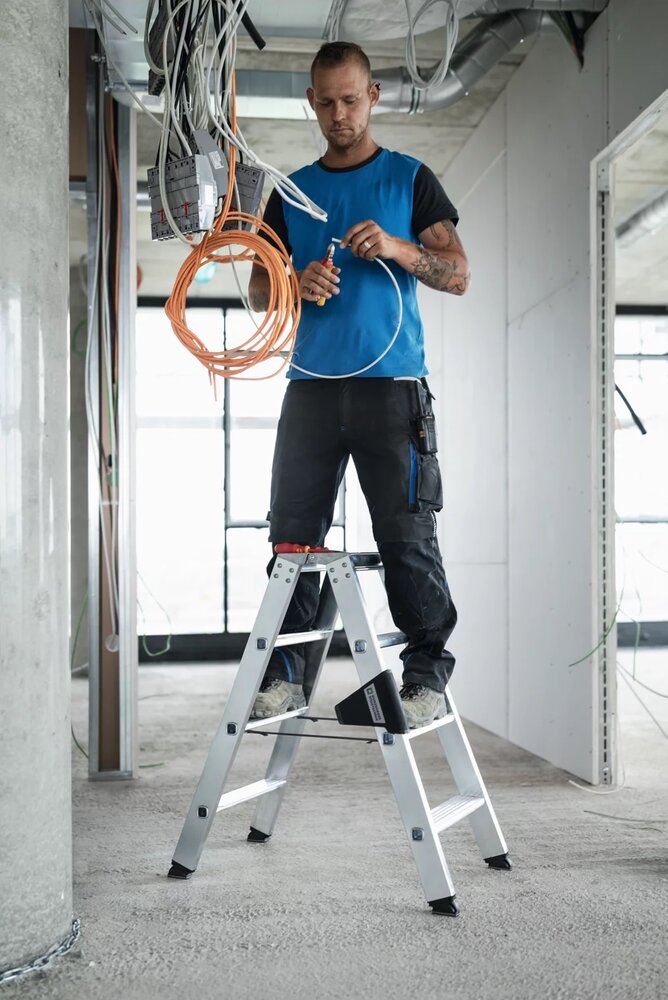 Munk Aluminium dubbele trap, 2x7 treden