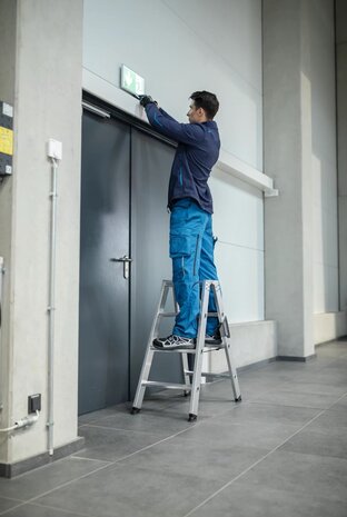 Roossien Aluminium dubbele trap, 2x4 treden